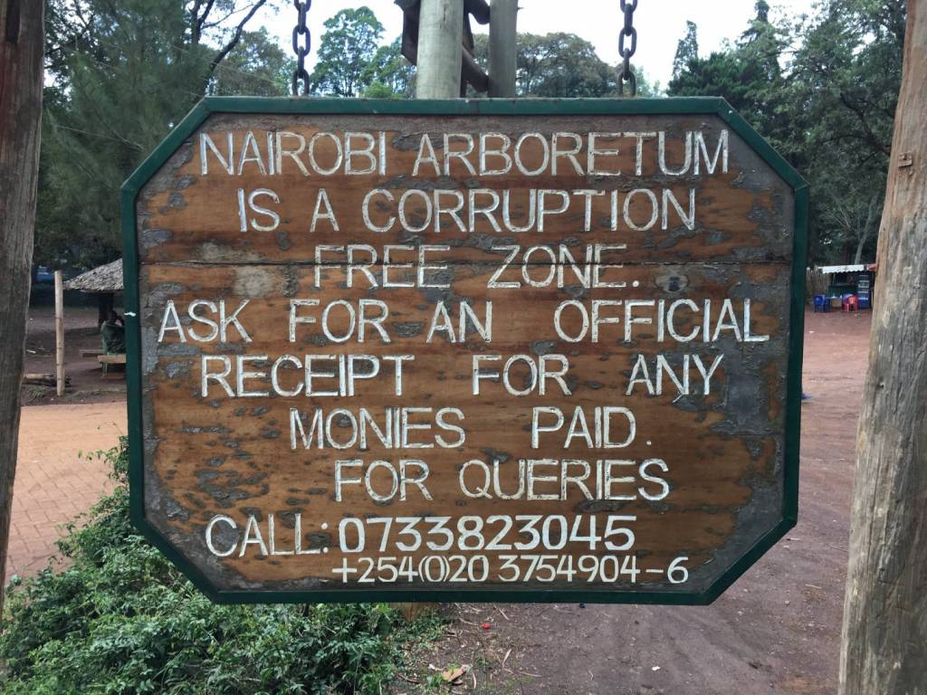 Anti-corruption sign in the capital Nairobi. Photo credit: Christine und Hagen Graf.