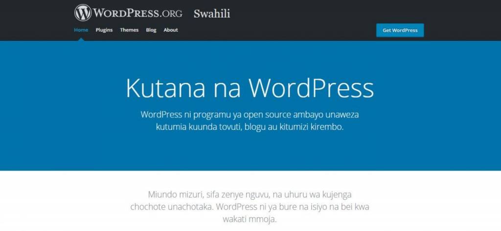 WordPress in Swahili