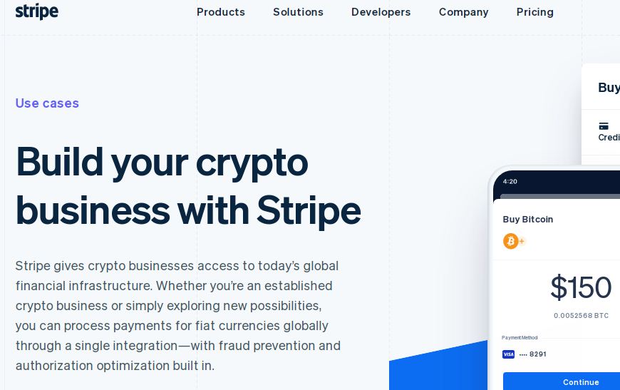 stripe crypto payments