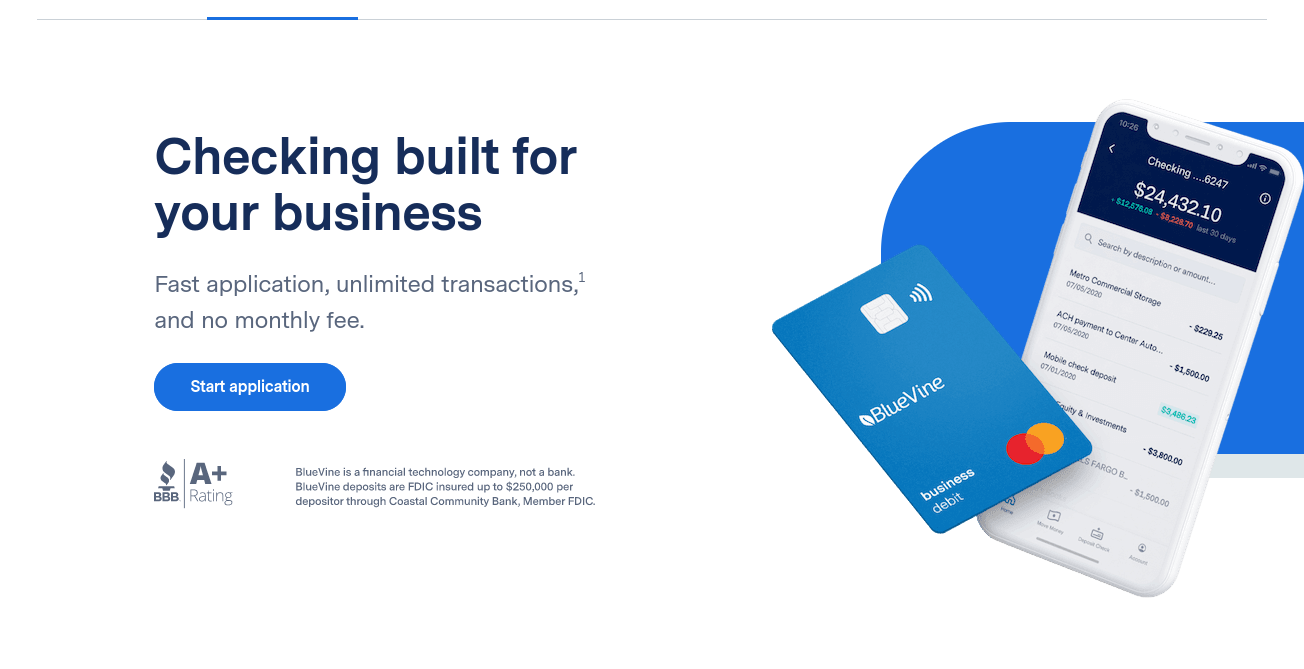 bluevine business checking account