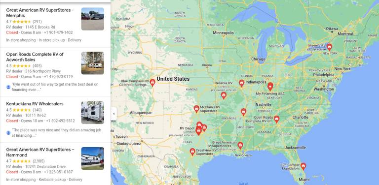 Buy here pay here rv dealers near me $500 down